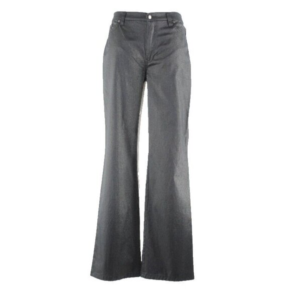 V Christina 10 x 32" Black Gold Shimmer Cotton Nylon Viscose Spandex Pant - Picture 1 of 8